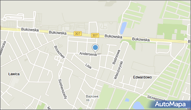 Poznań, Andersena Jana Christiana, mapa Poznania