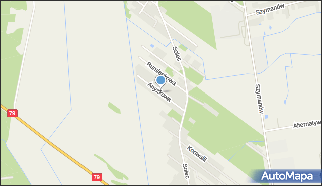 Solec gmina Góra Kalwaria, Anyżkowa, mapa Solec gmina Góra Kalwaria