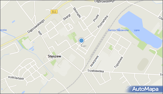 Stęszew, Andrzejewskiego Antoniego, mapa Stęszew