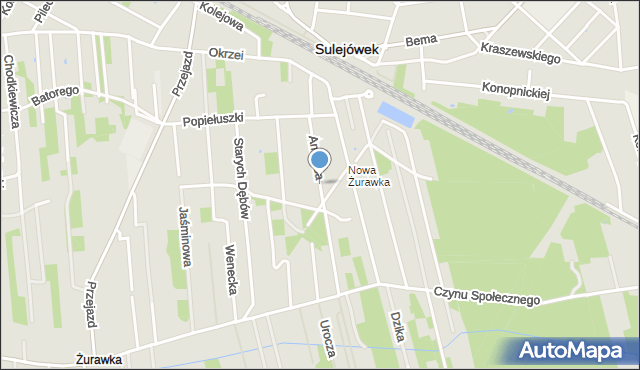 Sulejówek, Andersa Władysława, gen., mapa Sulejówek