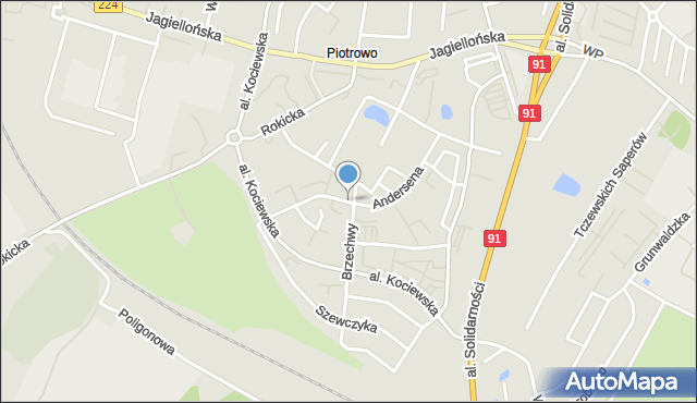 Tczew, Andersena Jana Christiana, mapa Tczew