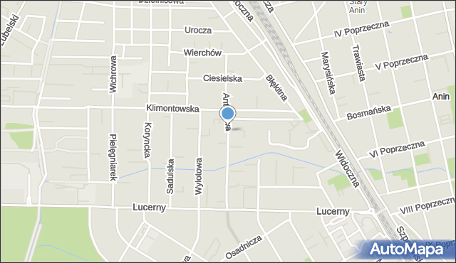 Warszawa, Antenowa, mapa Warszawy