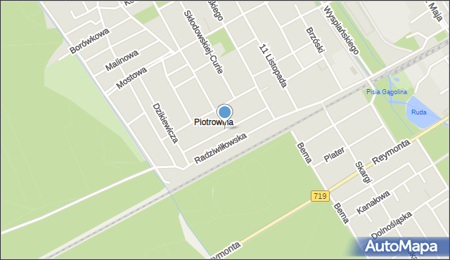 Żyrardów, Andersa Władysława, gen., mapa Żyrardów