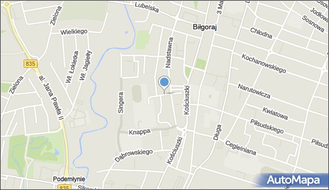 Biłgoraj, Apteczna, mapa Biłgoraj