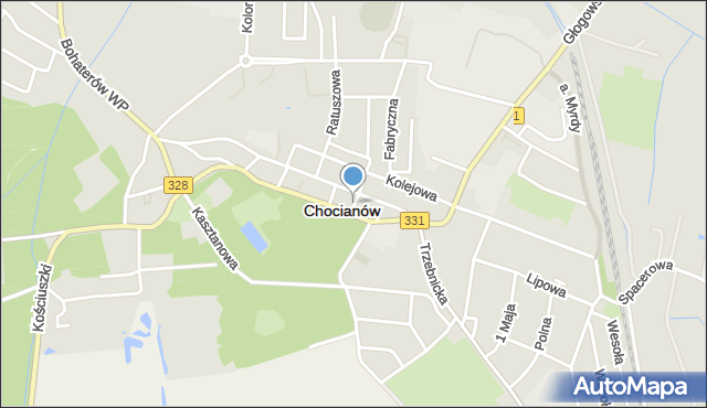 Chocianów, Apteczna, mapa Chocianów