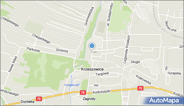 Krzeszowice, Apteczna, mapa Krzeszowice