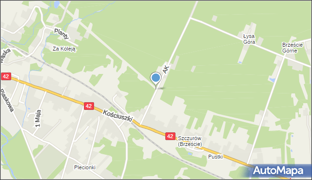 Bliżyn, Armii Krajowej, mapa Bliżyn