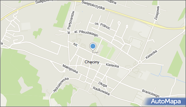 Chęciny powiat kielecki, Armii Krajowej, mapa Chęciny powiat kielecki