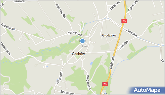 Czchów, Armii Krajowej, mapa Czchów
