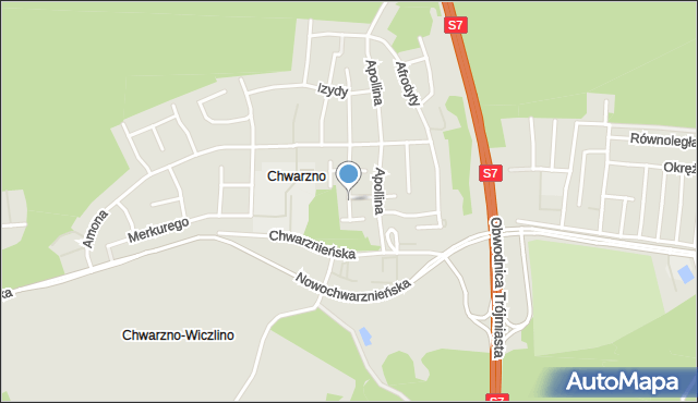 Gdynia, Artemidy, mapa Gdyni