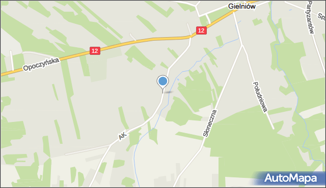 Gielniów, Armii Krajowej, mapa Gielniów