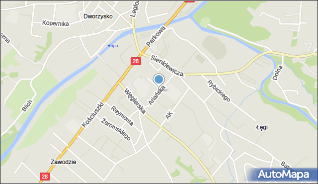 Gorlice, Ariańska, mapa Gorlic