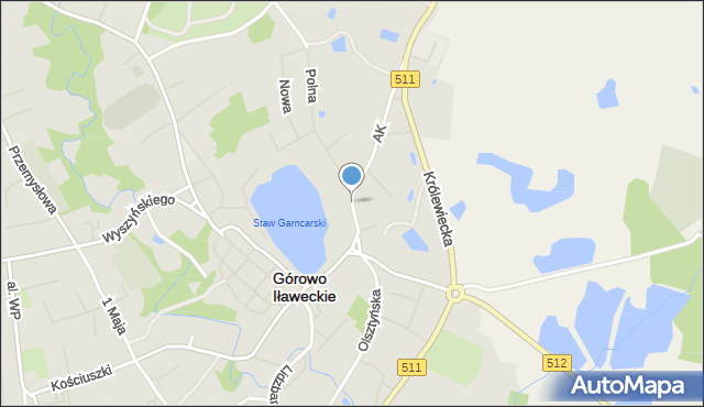 Górowo Iławeckie, Armii Krajowej, mapa Górowo Iławeckie