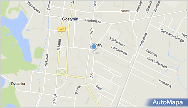 Gostynin, Armii Krajowej, mapa Gostynin