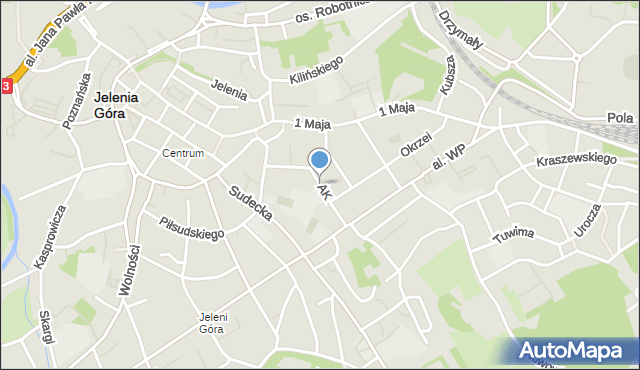 Jelenia Góra, Armii Krajowej, mapa Jelenia Góra
