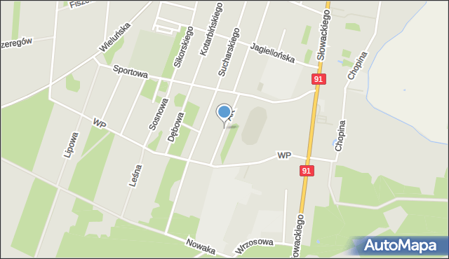 Kamieńsk, Armii Krajowej, mapa Kamieńsk