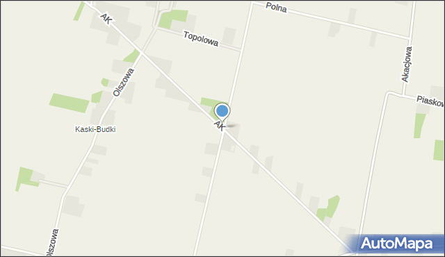 Kaski gmina Baranów, Armii Krajowej, mapa Kaski gmina Baranów