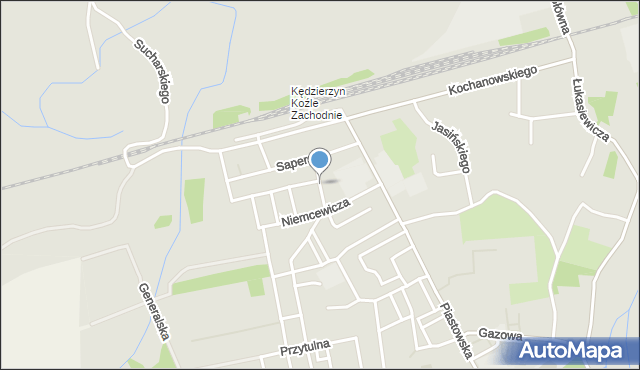 Kędzierzyn-Koźle, Artylerzystów, mapa Kędzierzyna-Koźle