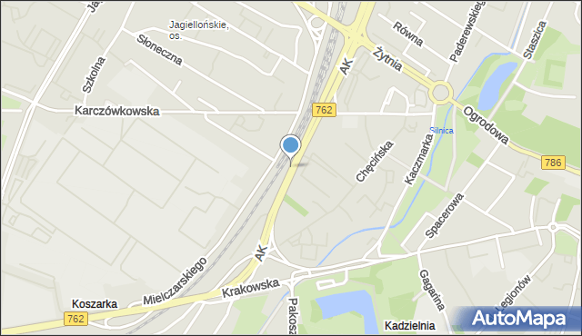Kielce, Armii Krajowej, mapa Kielc