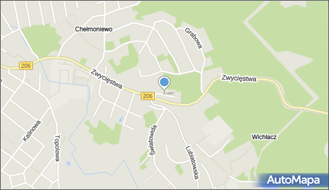 Koszalin, Aroniowa, mapa Koszalina