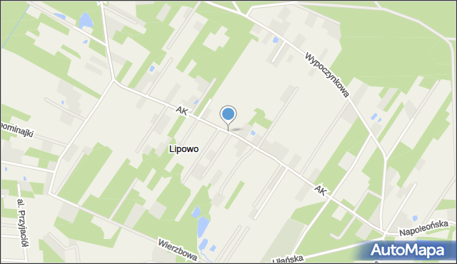 Lipowo gmina Wiązowna, Armii Krajowej, mapa Lipowo gmina Wiązowna