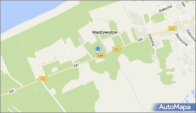 Międzywodzie, Armii Krajowej, mapa Międzywodzie