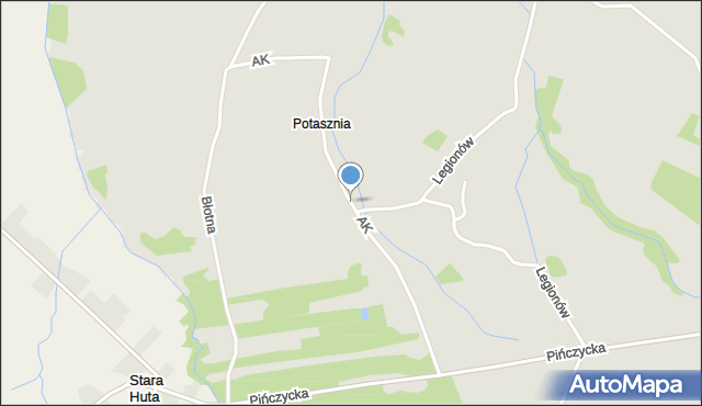 Myszków, Armii Krajowej, mapa Myszków