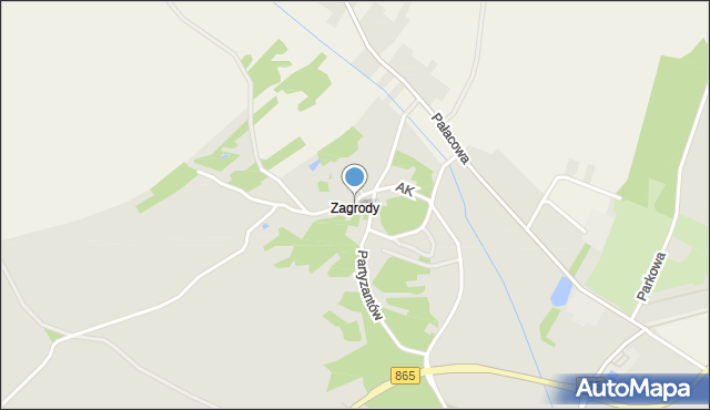 Narol, Armii Krajowej, mapa Narol