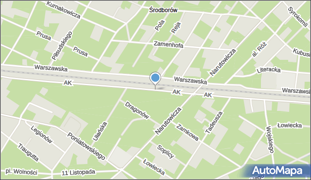 Otwock, Armii Krajowej, mapa Otwock