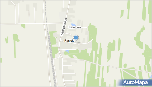 Pasieki gmina Goworowo, Armii Krajowej, mapa Pasieki gmina Goworowo