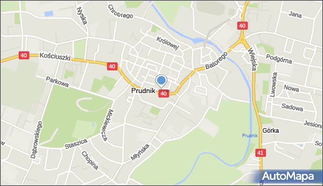 Prudnik, Armii Krajowej, mapa Prudnik