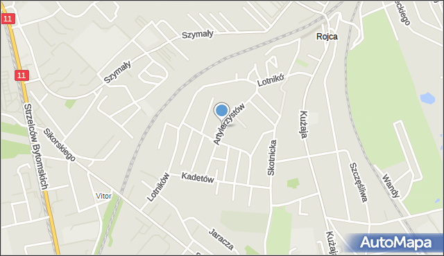 Radzionków, Artylerzystów, mapa Radzionków