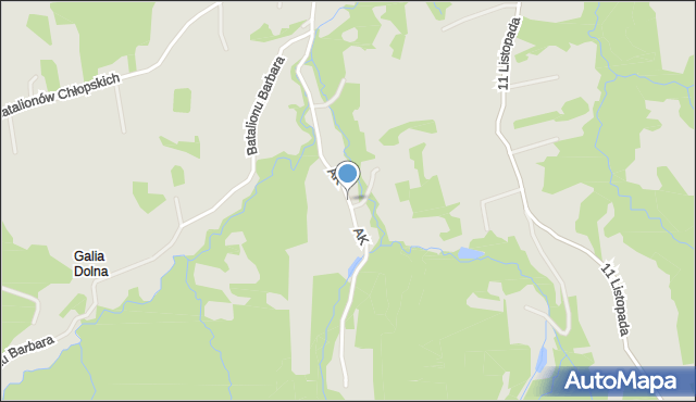 Ryglice, Armii Krajowej, mapa Ryglice