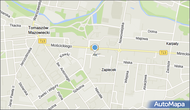 Tomaszów Mazowiecki, Armii Krajowej, mapa Tomaszów Mazowiecki