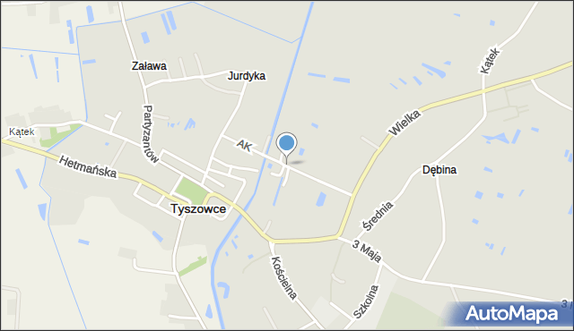 Tyszowce, Armii Krajowej, mapa Tyszowce