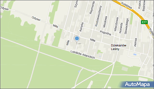Dziekanów Polski, Asnyka Adama, mapa Dziekanów Polski