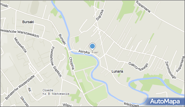 Krosno, Asnyka Adama, mapa Krosna