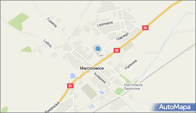 Marcinowice powiat świdnicki, Asnyka Adama, mapa Marcinowice powiat świdnicki