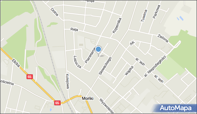 Mońki, Astronomiczna, mapa Mońki