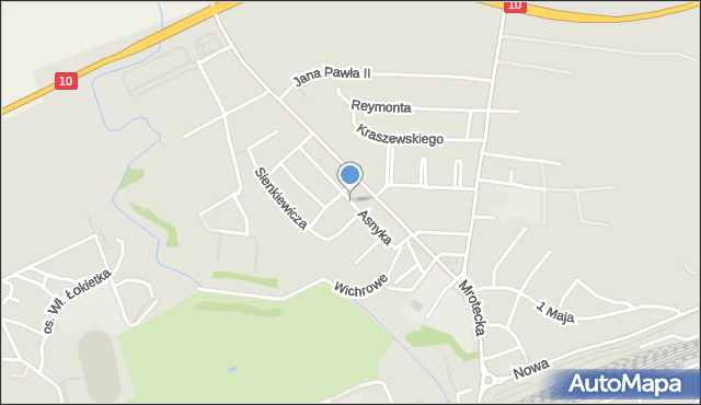 Nakło nad Notecią, Asnyka Adama, mapa Nakło nad Notecią
