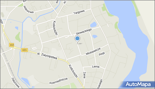 Olecko, Asnyka Adama, mapa Olecko