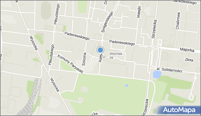 Ostrów Wielkopolski, Asnyka Adama, mapa Ostrów Wielkopolski