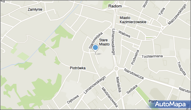 Radom, Asnyka Adama, mapa Radomia