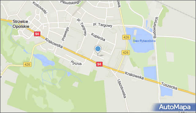 Strzelce Opolskie, Asnyka Adama, mapa Strzelce Opolskie