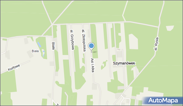 Szymanówek, Asi i Alka, mapa Szymanówek