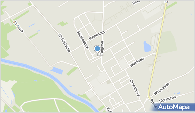Uniejów, Asnyka Adama, mapa Uniejów