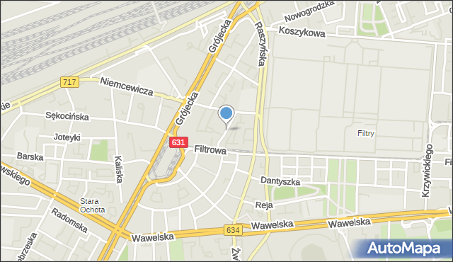 Warszawa, Asnyka Adama, mapa Warszawy