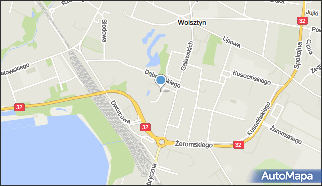 Wolsztyn, Asnyka Adama, mapa Wolsztyn