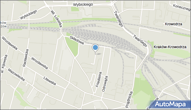 Kraków, Augustynka-Wichury Antoniego, mapa Krakowa