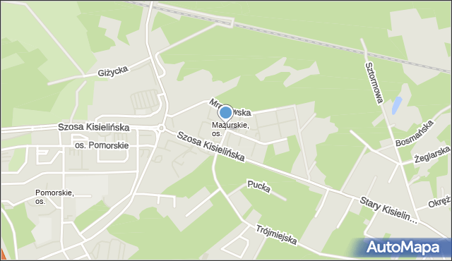 Zielona Góra, Augustowska, mapa Zielona Góra